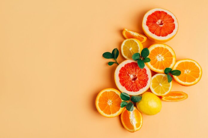 Top,View,Of,Orange,Grapefour,And,Lemon,Citrus,Fruits,With