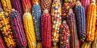 Las mazorcas que colorean los campos